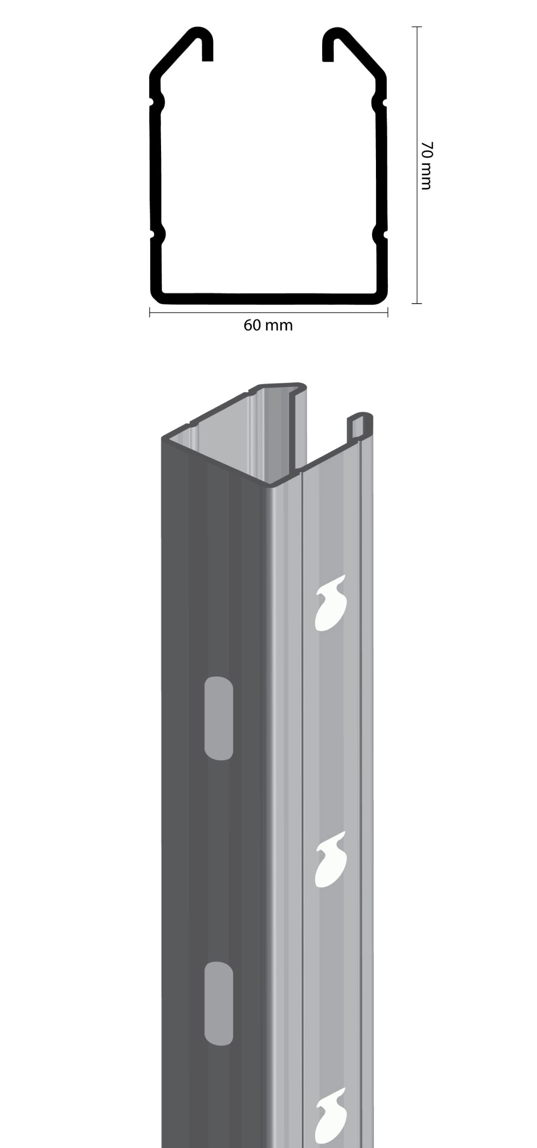  palo di testata 60x70